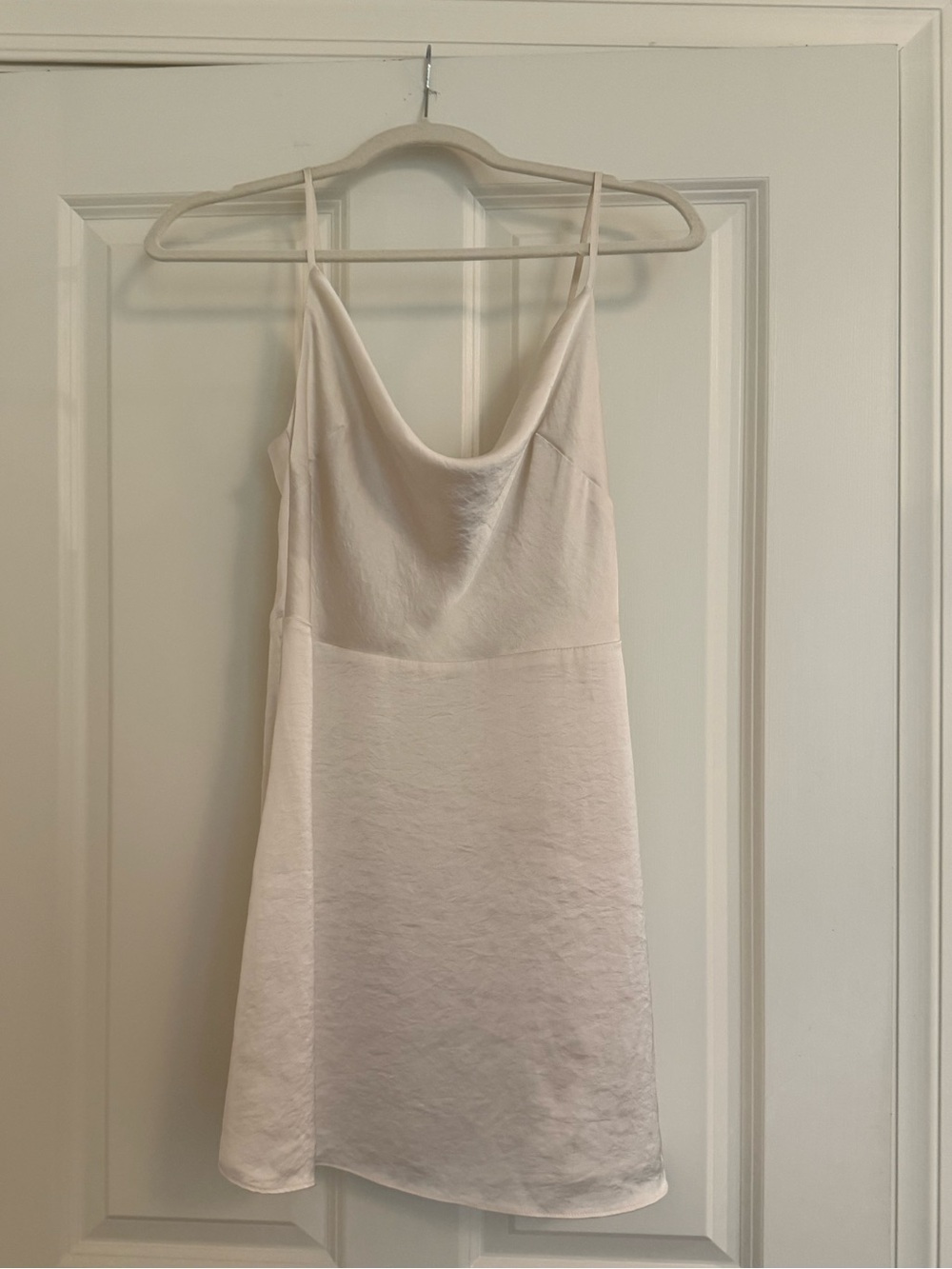 Sunday Best Ivory Satin Cowl Neck Dress